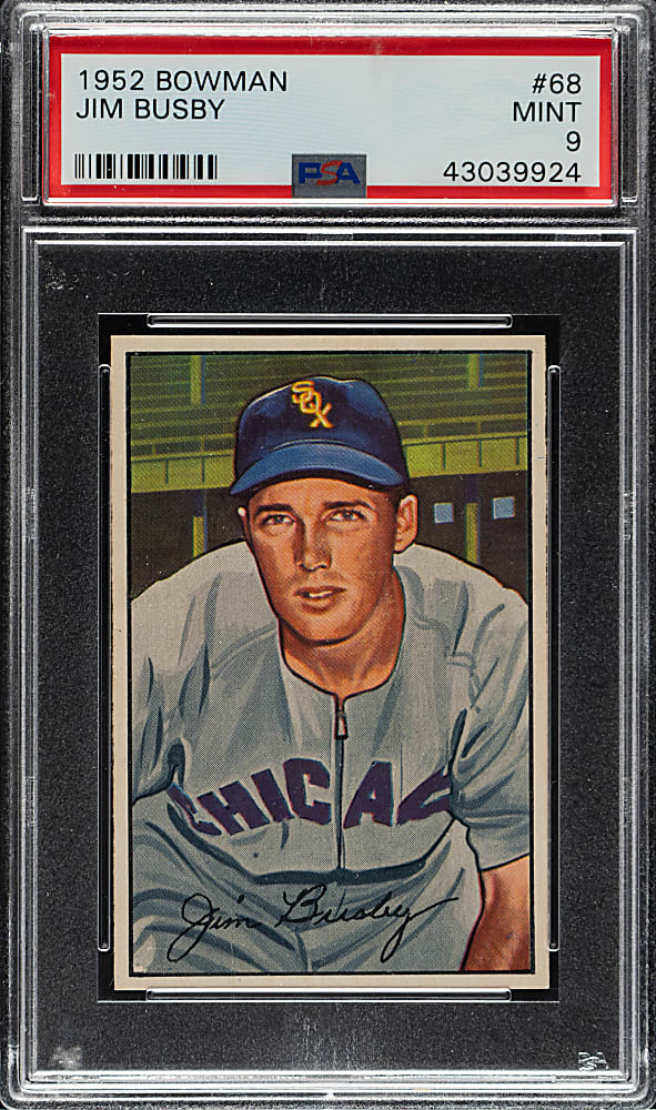 1952 Bowman #68 Jim Busby PSA MINT 9 - 1 of 4 - Highest Graded!