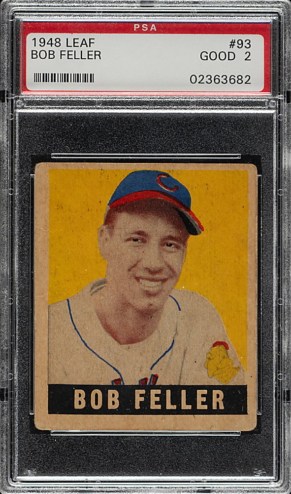 1948-1949 Leaf #93 Bob Feller Short Print PSA GOOD 2