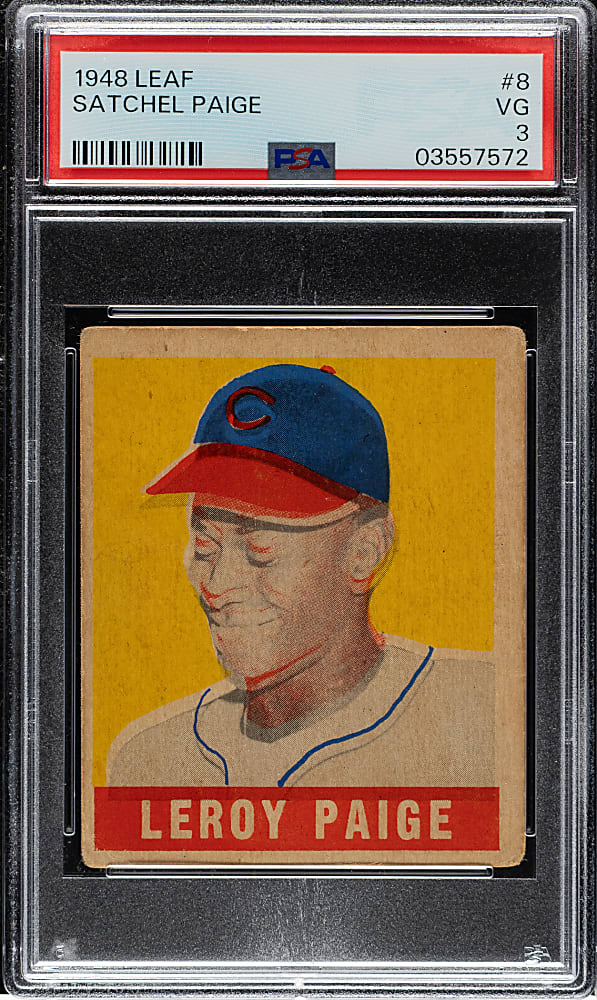1948-1949 Leaf #8 Satchel Paige Rookie Short Print PSA VG 3
