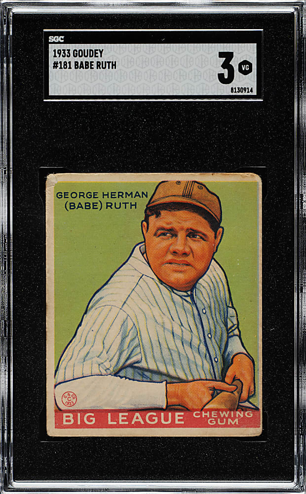 1933 R319 Goudey #181 Babe Ruth SGC VG 3