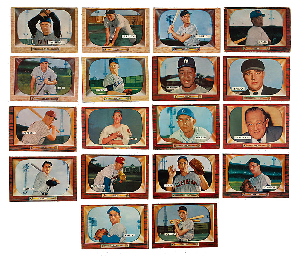 1955 Bowman Near-Complete Set (307/320) Including 202 PSA-Graded Cards