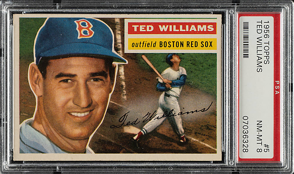 1956 Topps #5 Ted Williams White Back PSA NM-MT 8