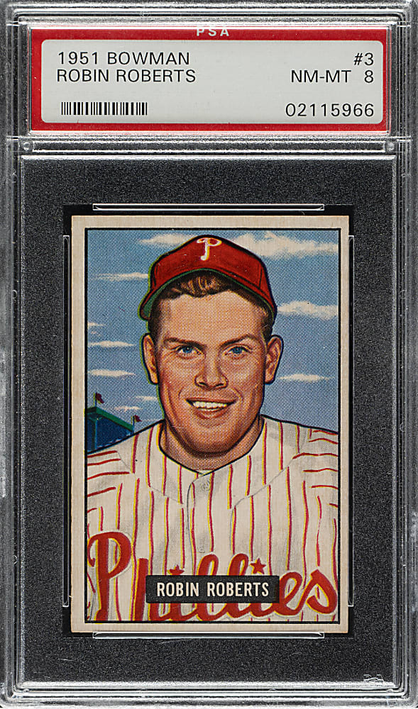 1951 Bowman #3 Robin Roberts PSA NM-MT 8