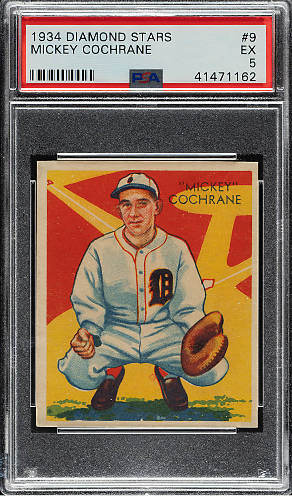 1934-1936 R327 Diamond Stars #9 Mickey Cochrane (1935 Green Back) PSA EX 5