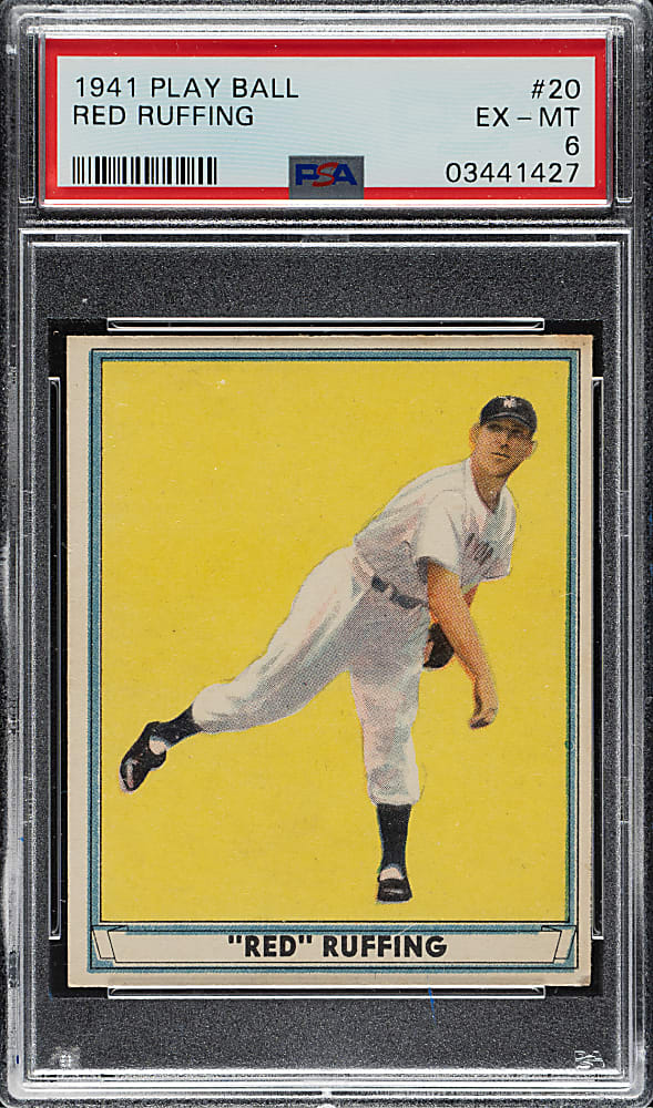 1941 R336 Play Ball #20 Red Ruffing PSA EX-MT 6