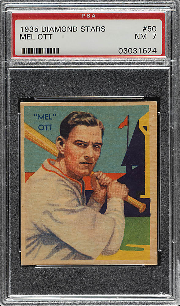 1934-1936 R327 Diamond Stars #50 Mel Ott PSA NM 7
