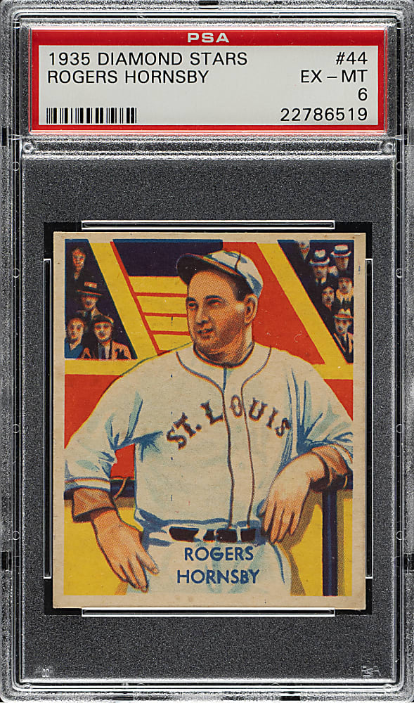 1934-1936 R327 Diamond Stars #44 Rogers Hornsby PSA EX-MT 6