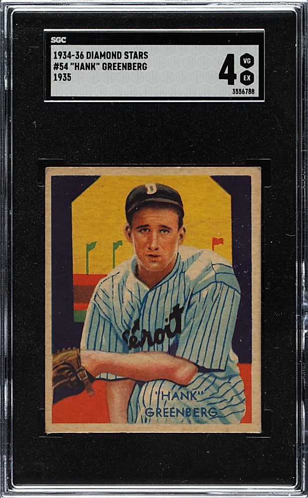 1934-1936 R327 Diamond Stars #54 Hank Greenberg SGC VG/EX 4