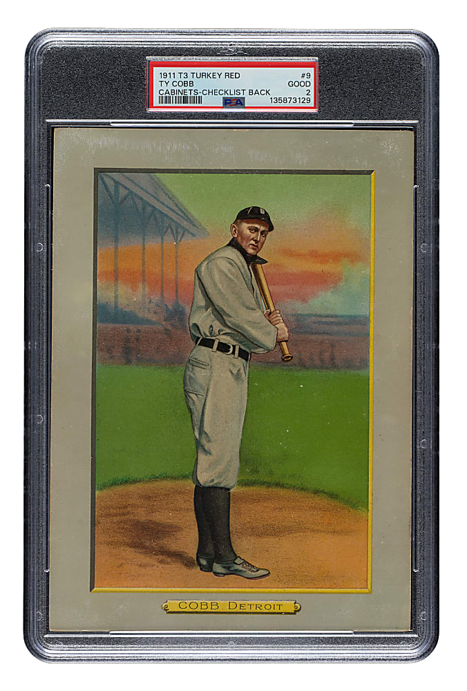 1911 T3 Turkey Red #9 Ty Cobb PSA GOOD 2