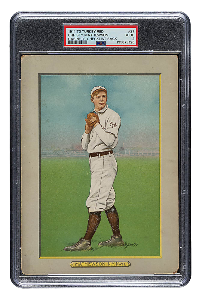 1911 T3 Turkey Red #27 Christy Mathewson PSA GOOD 2