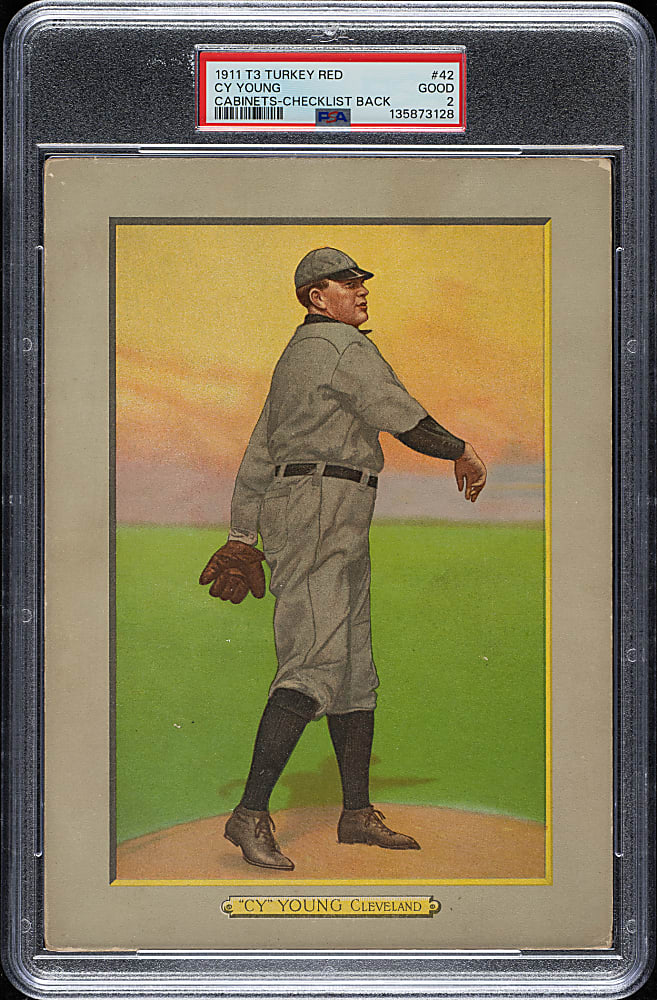 1911 T3 Turkey Red #42 Cy Young PSA GOOD 2