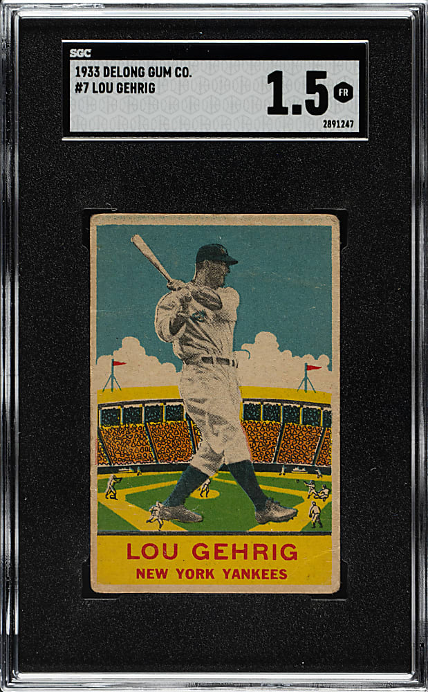 1933 R333 DeLong Gum #7 Lou Gehrig SGC FAIR 1.5