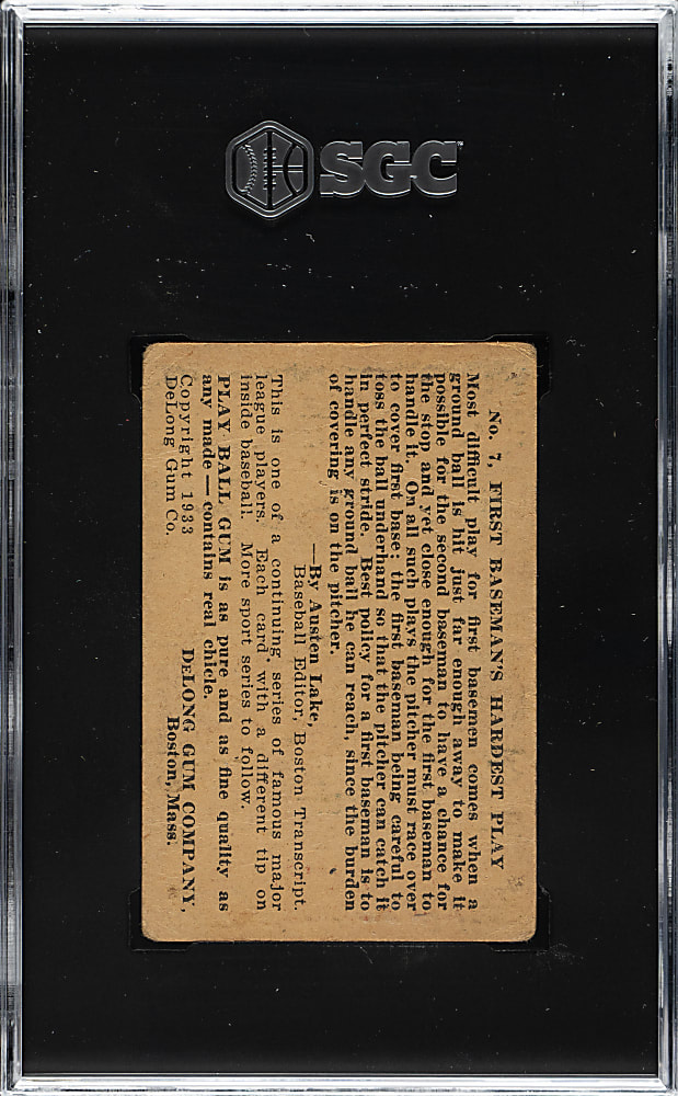 1933 R333 DeLong Gum #7 Lou Gehrig SGC FAIR 1.5