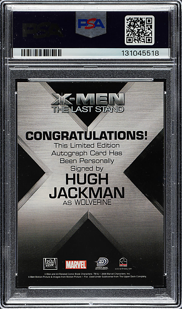 2006 Rittenhouse X-Men The Last Stand Autograph Hugh Jackman PSA MINT 9 with NM-MT 8 Signature