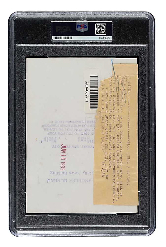 1935 Jesse Owens Original ACME Newspictures Photograph PSA/DNA Type I
