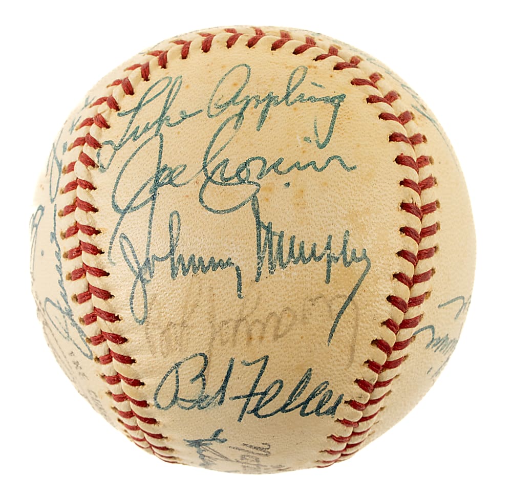 1939 American League All-Star Team-Signed Reunion Baseball with DiMaggio, Foxx, and Greenberg - JSA