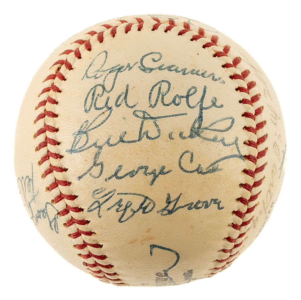 1939 American League All-Star Team-Signed Reunion Baseball with DiMaggio, Foxx, and Greenberg - JSA