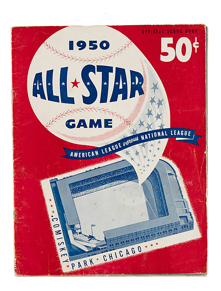 1950 All-Star Game Multi-Signed Program (50 Signatures) with DiMaggio, Stengel, Doby, and Hodges - JSA
