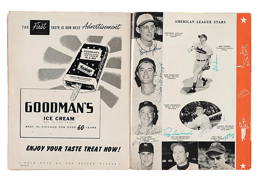 1950 All-Star Game Multi-Signed Program (50 Signatures) with DiMaggio, Stengel, Doby, and Hodges - JSA