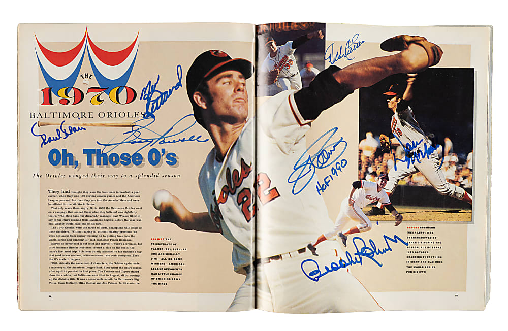 1991 "Sports Illustrated Presents Baseball's 20 Greatest Teams of All Time" Multi-Signed Magazine (98 Signatures) with Mantle "HOF 1974" Inscription, Mays, and DiMaggio - JSA
