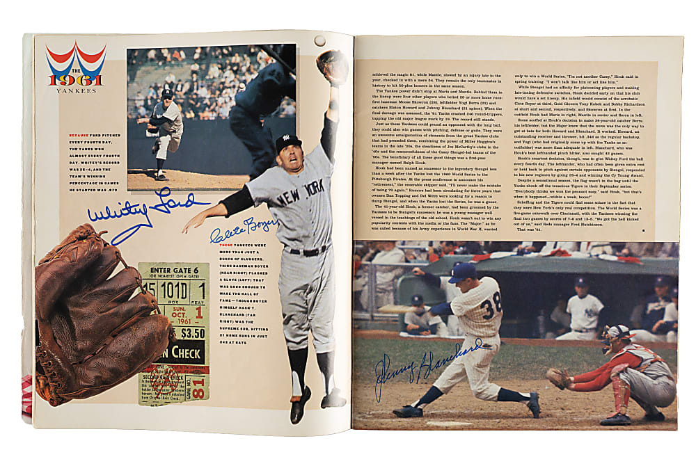 1991 "Sports Illustrated Presents Baseball's 20 Greatest Teams of All Time" Multi-Signed Magazine (98 Signatures) with Mantle "HOF 1974" Inscription, Mays, and DiMaggio - JSA