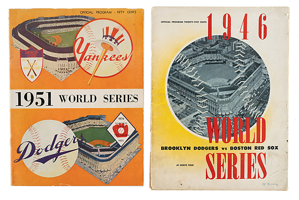 1946 and 1951 Brooklyn Dodgers Phantom World Series Program Pair
