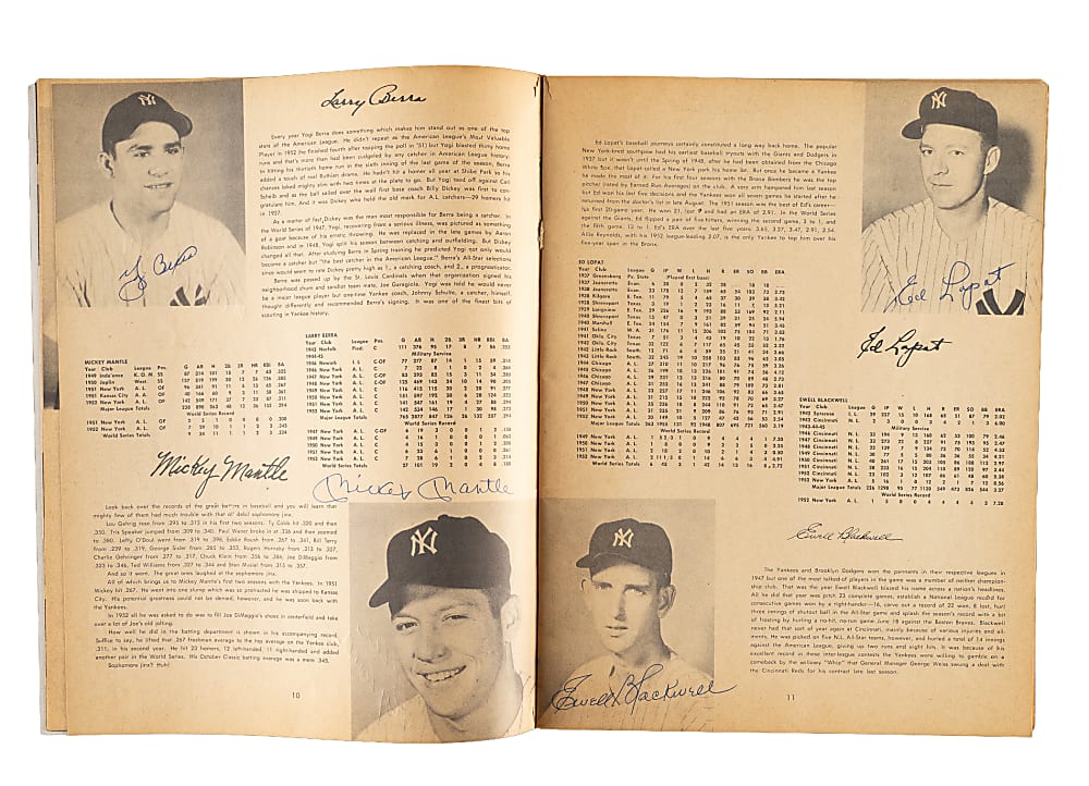 1953 New York Yankees Multi-Signed Sketch Book with Mantle, Berra, and Martin - JSA