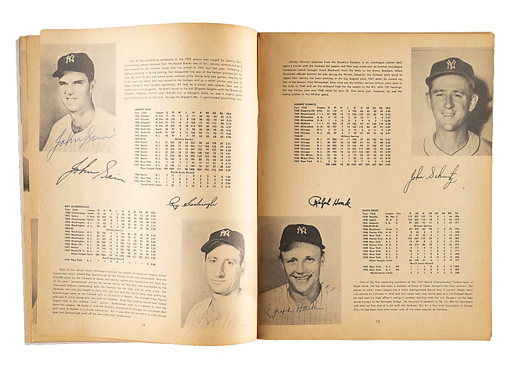 1953 New York Yankees Multi-Signed Sketch Book with Mantle, Berra, and Martin - JSA