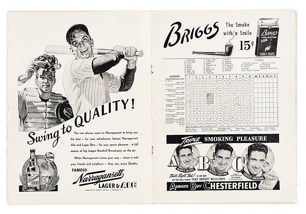 1941 to 1952 World Series Program Collection (6) Including Two Signed by Hall of Famers