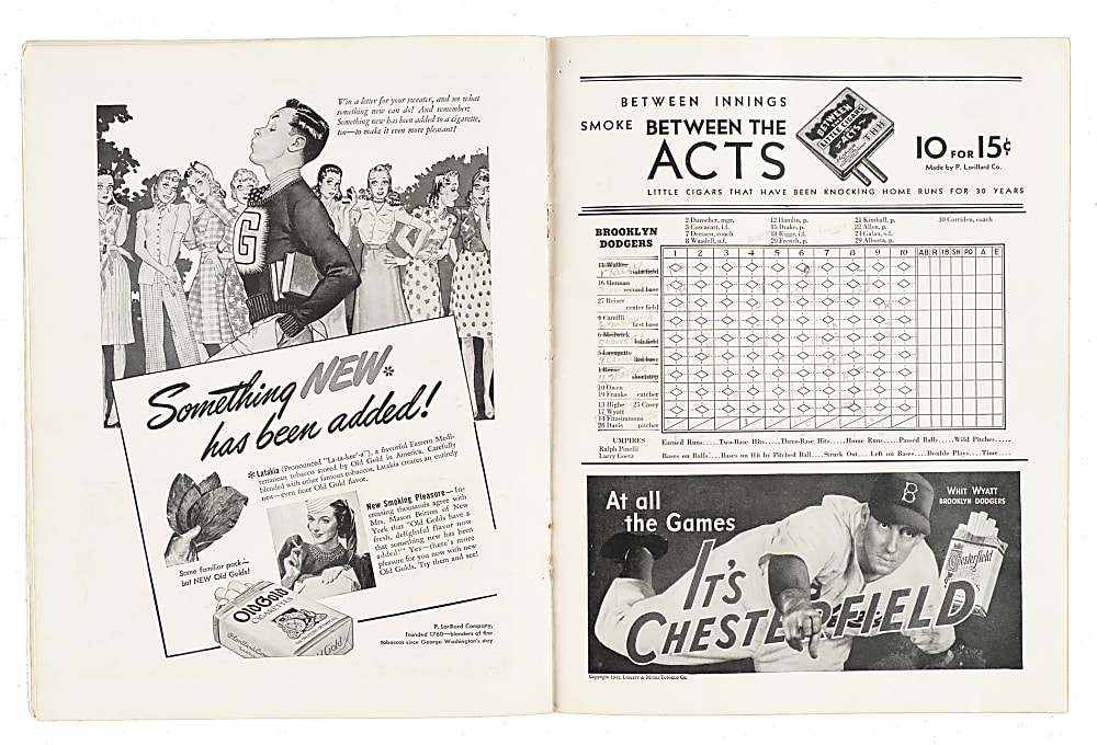 1941 to 1952 World Series Program Collection (6) Including Two Signed by Hall of Famers