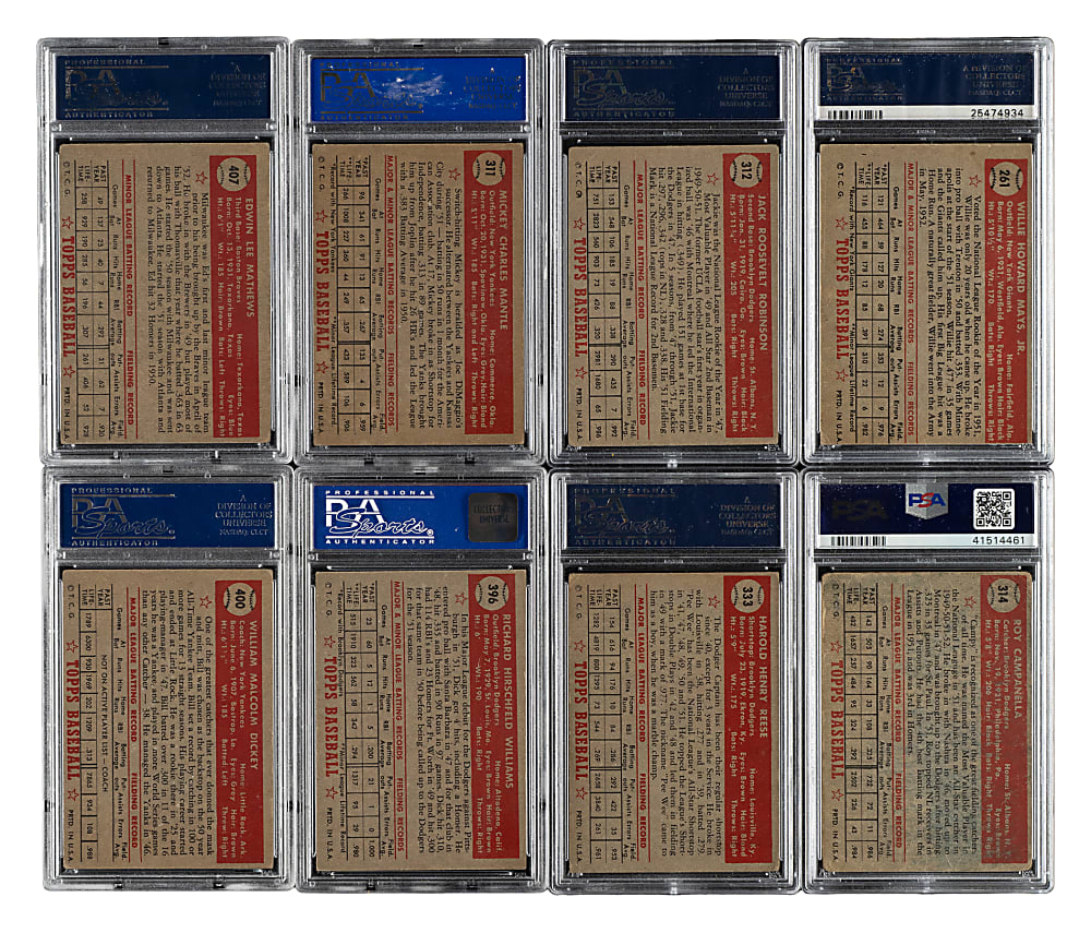 1952 Topps PSA-Graded Complete Set (407) Including #311 Mickey Mantle PSA VG-EX 4