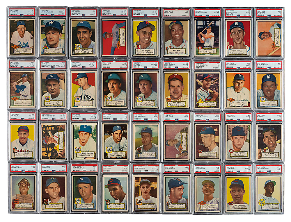 1952 Topps PSA-Graded Complete Set (407) Including #311 Mickey Mantle PSA VG-EX 4
