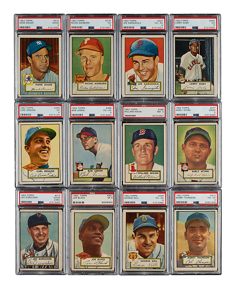 1952 Topps PSA-Graded Complete Set (407) Including #311 Mickey Mantle PSA VG-EX 4