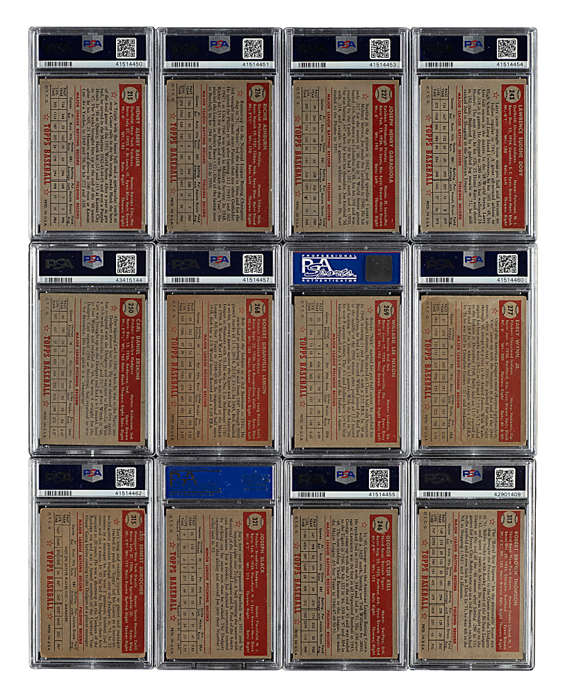 1952 Topps PSA-Graded Complete Set (407) Including #311 Mickey Mantle PSA VG-EX 4