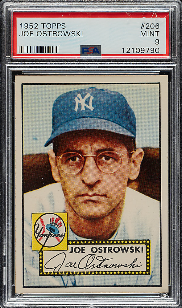 1952 Topps #206 Joe Ostrowski PSA MINT 9