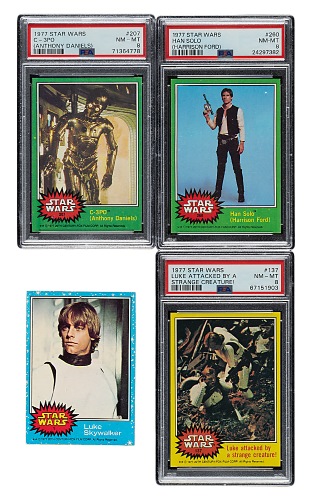 1977 Topps "Star Wars" Series 1-5 Complete Set (330) Plus Complete Sticker Set (55) Including 52 PSA-Graded Cards