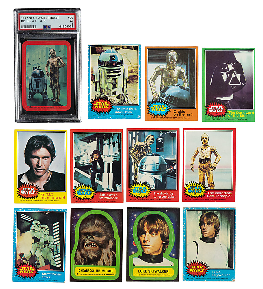 1977 Topps "Star Wars" Collection (264 cards, 38 stickers) Including Partial Set (157/330)