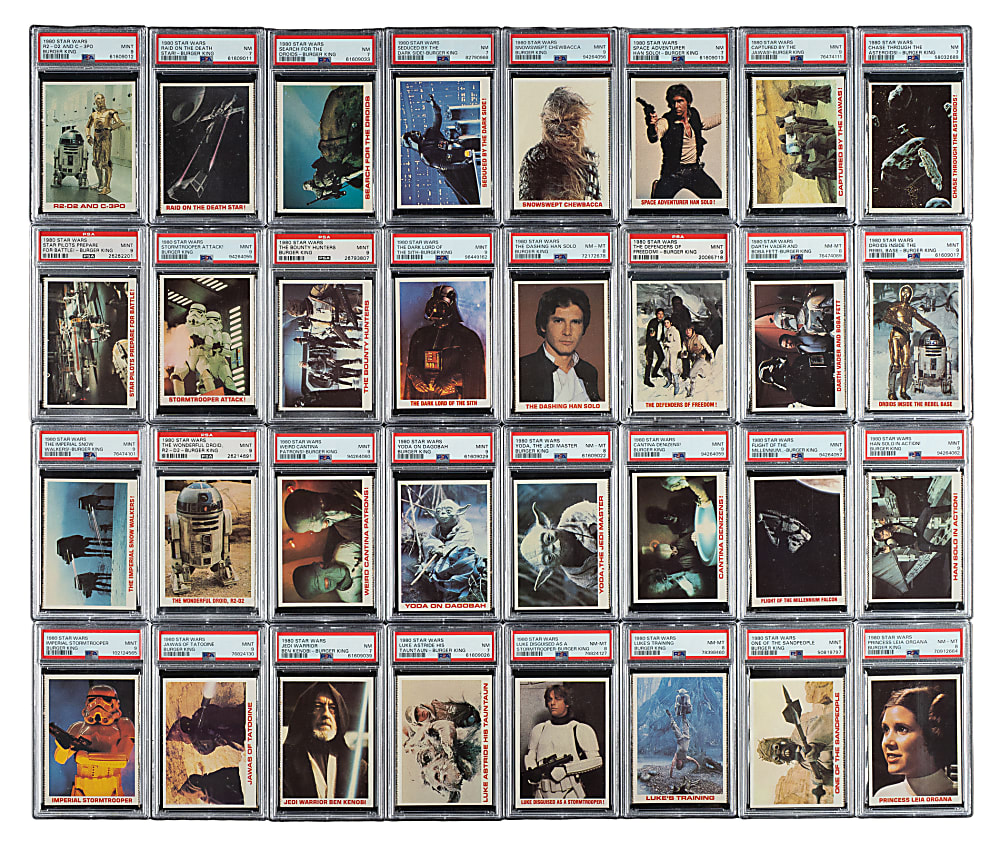 1980 Burger King "Star Wars" PSA-Graded Complete Set (36) Including 23 PSA MINT 9s