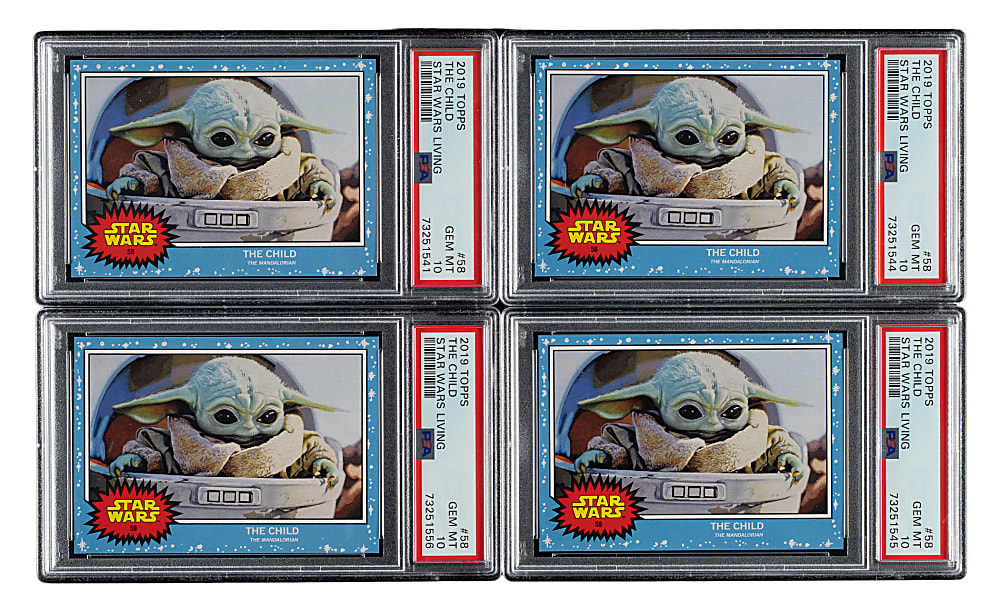 2019 Topps "Star Wars" Living #58 The Child PSA GEM MINT 10 Collection (4)