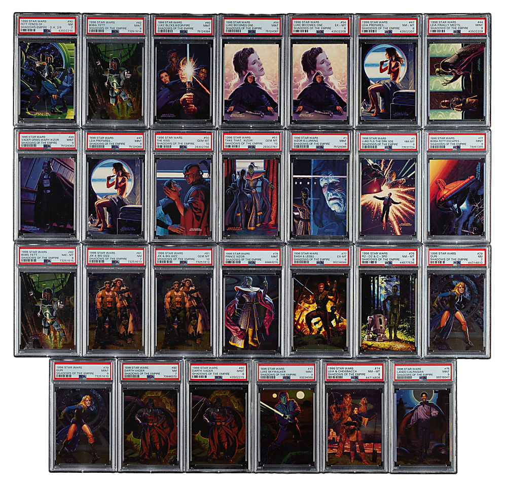 1996 Topps "Star Wars" Shadows of the Empire PSA-Graded Collection (31) Including Darth Vader and Boba Fett