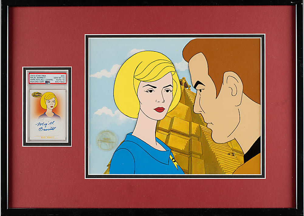 2003 Rittenhouse "Star Trek" Animated Adventures Autograph PSA-Graded Trio in Framed Displays with Limited-Edition Celluloids