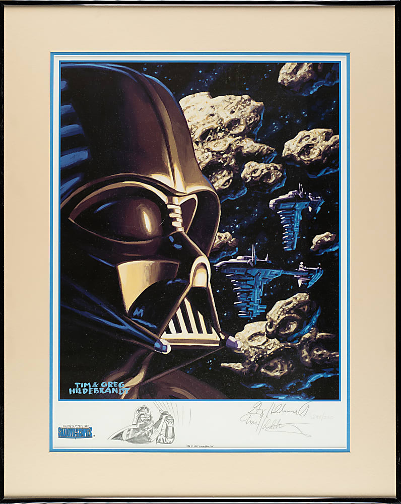 1996 "Star Wars" Shadows of the Empire Limited-Edition Signed Lithograph Pair by Tim and Greg Hildebrandt with Remarque