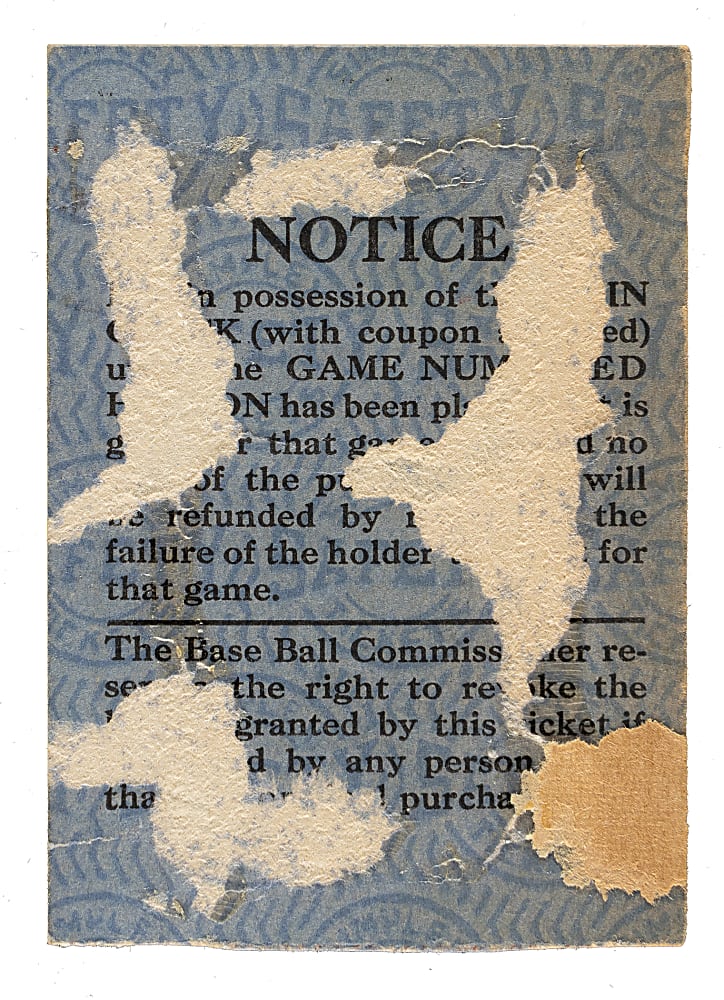 1925 Washington Senators (vs. Pittsburgh Pirates) World Series Game 3 Ticket Stub