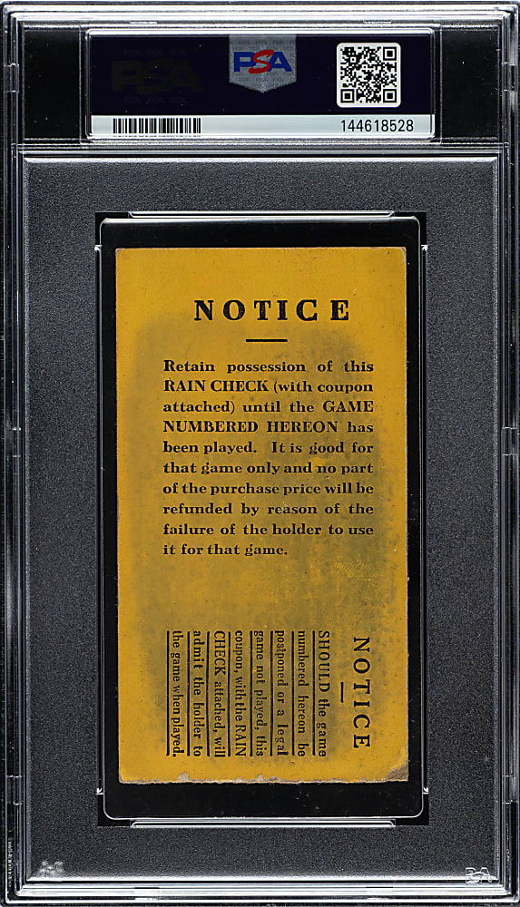 1926 New York Yankees (vs. St. Louis Cardinals) World Series Game 1 Ticket Stub PSA VG-EX 4 - Lou Gehrig's First World Series Game and Hit