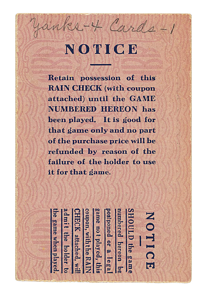 1928 New York Yankees (vs. St. Louis Cardinals) World Series Game 1 Ticket Stub - Lou Gehrig Two Hits and Babe Ruth Three Hits