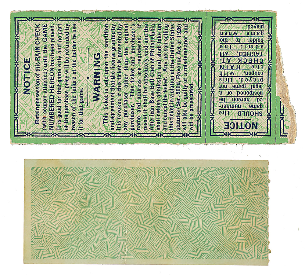 1930 Philadelphia Athletics vs. St. Louis Cardinals World Series Game 2 and 4 Ticket Stub Pair
