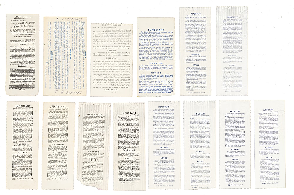 1970 to 1979 World Series Ticket Stub Collection (20)