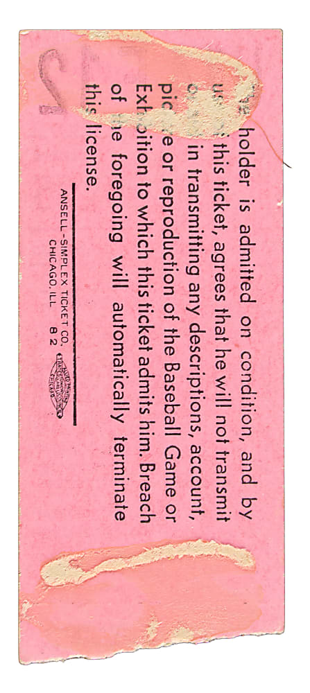 May 20, 1951 Cincinnati Reds (vs. Brooklyn Dodgers) Ticket Stub - Jackie Robinson Career Home Run #60