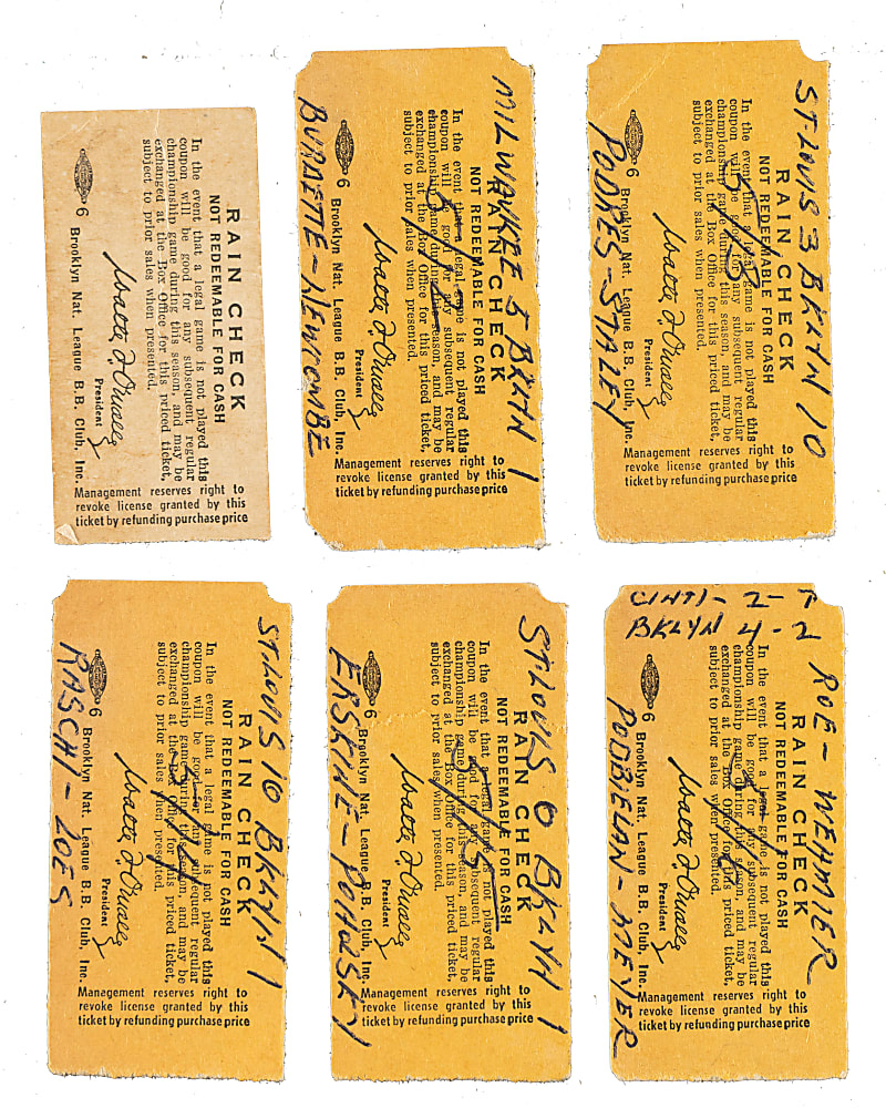 1954 Brooklyn Dodgers Ebbets Field Ticket Stub Collection (16) - All Games Featuring Jackie Robinson!