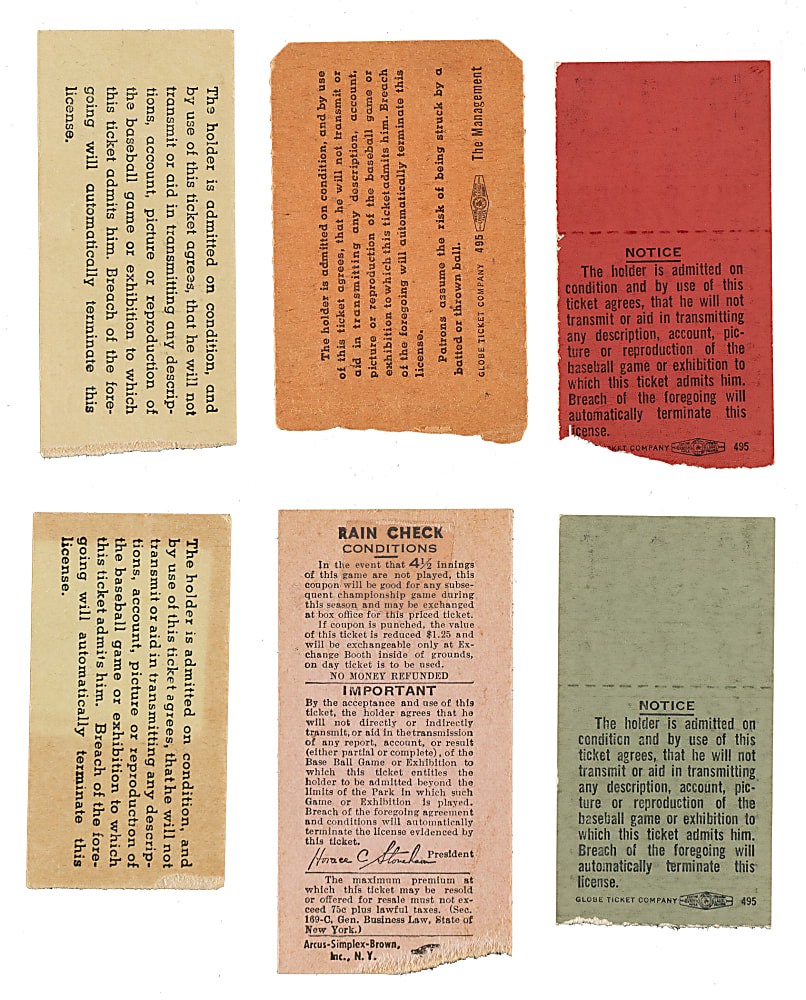 1953 Brooklyn Dodgers Road-Game Ticket Stub Collection (12) - All Games Featuring Jackie Robinson!